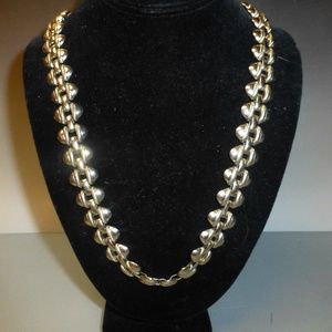 vintage mexican pre-1948 boho silver link necklace 50 links is 24inch mexico